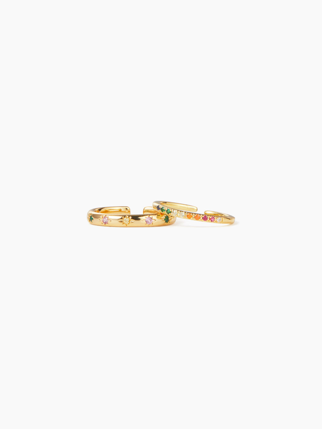 2PCS MULTICOLOR RHINESTONE RING