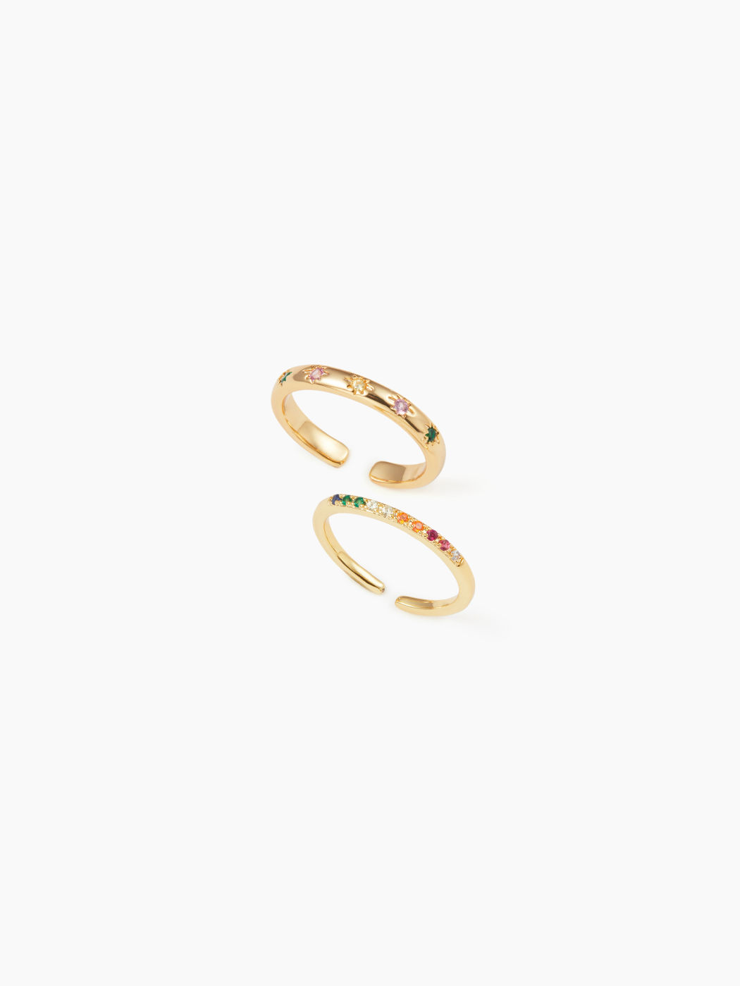 2PCS MULTICOLOR RHINESTONE RING
