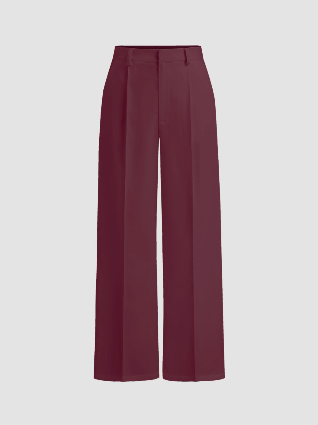 Petite Mid Rise Pleated Straight Leg Pants
