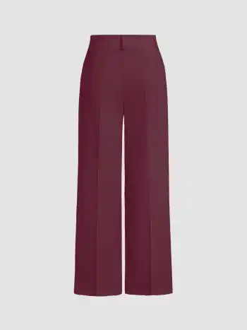 Pantalons droits plissés taille moyenne pour petites