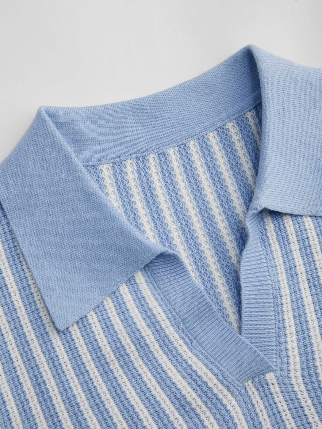 Knit Polo Striped Short Sleeve Top