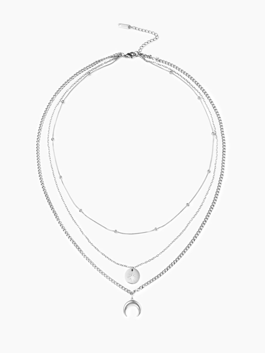 MOON & STAR LAYERED NECKLACE