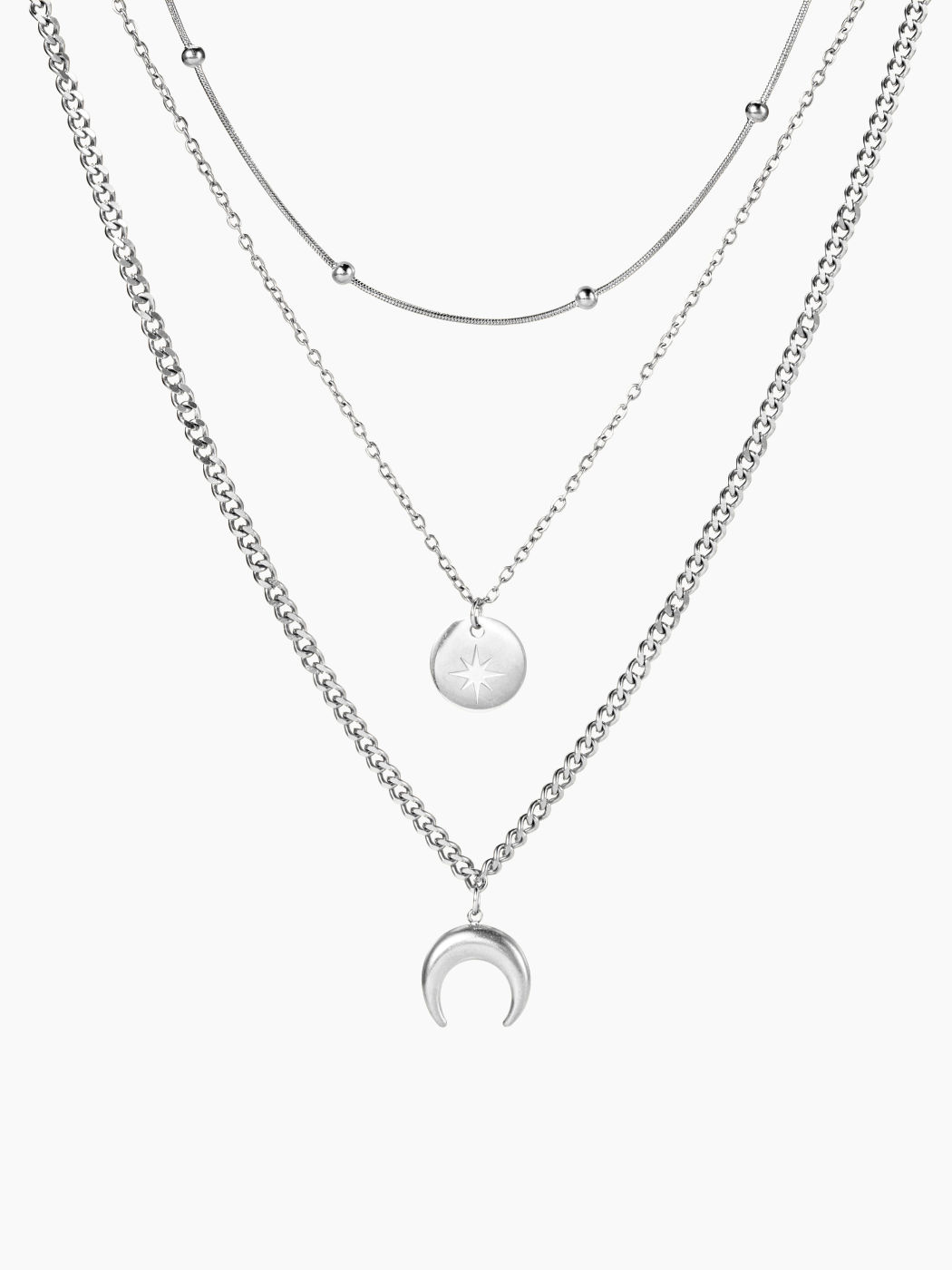 MOON & STAR LAYERED NECKLACE