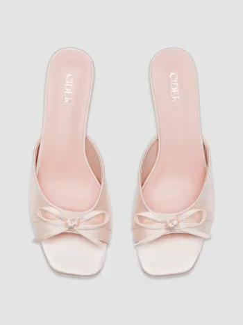 BOWKNOT SATIN HEELS