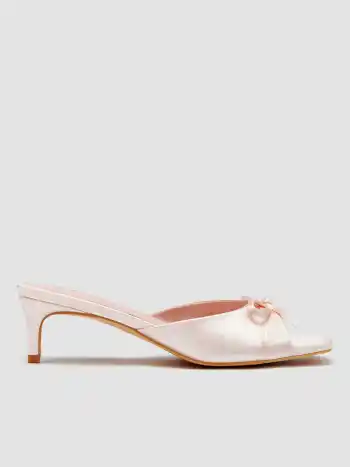 BOWKNOT SATIN HEELS