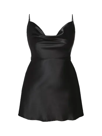 Solid Satin Cowl Neck Cami Mini Dress Curve & Plus