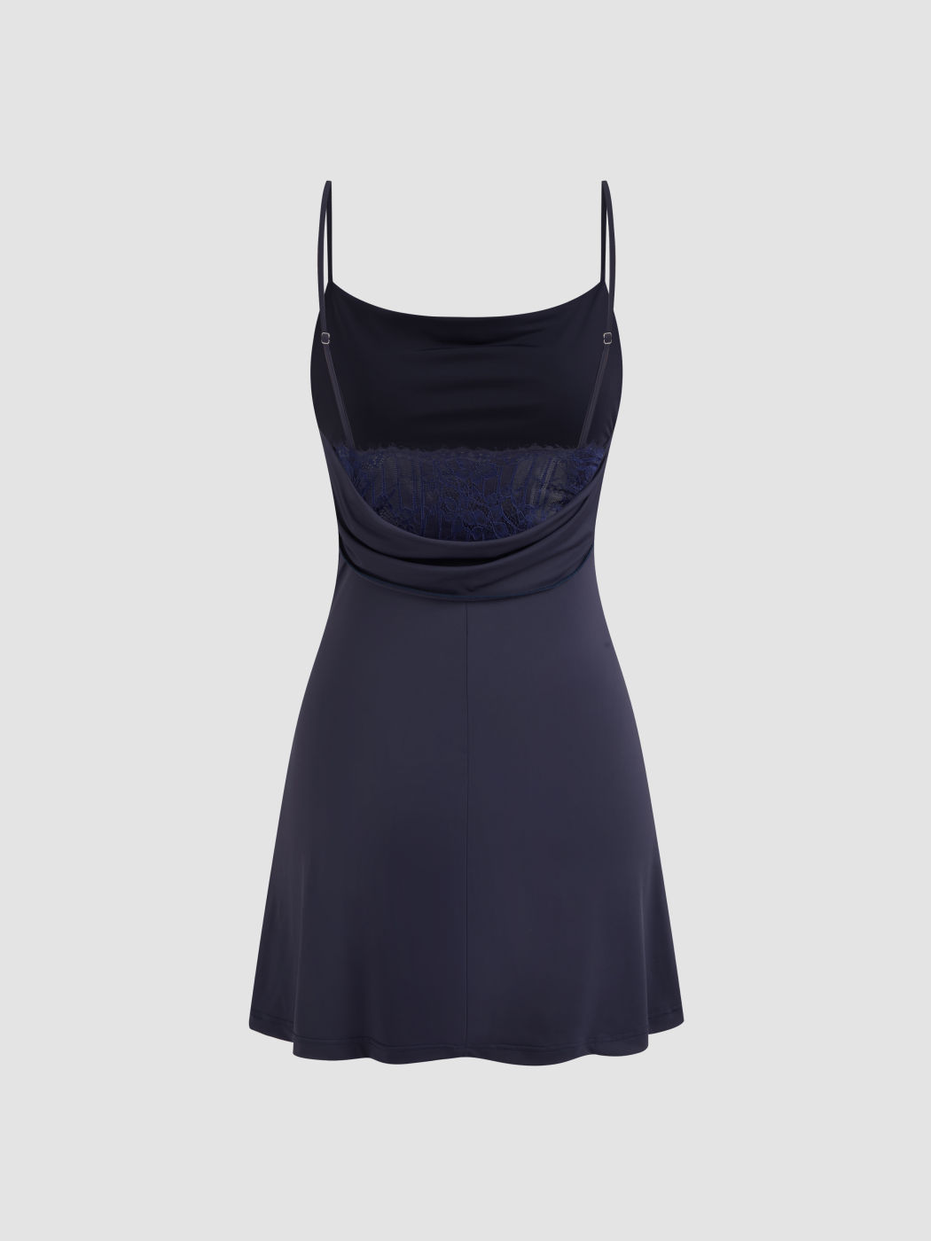 Square Neck Solid Ruched Lace Backless Mini Dress