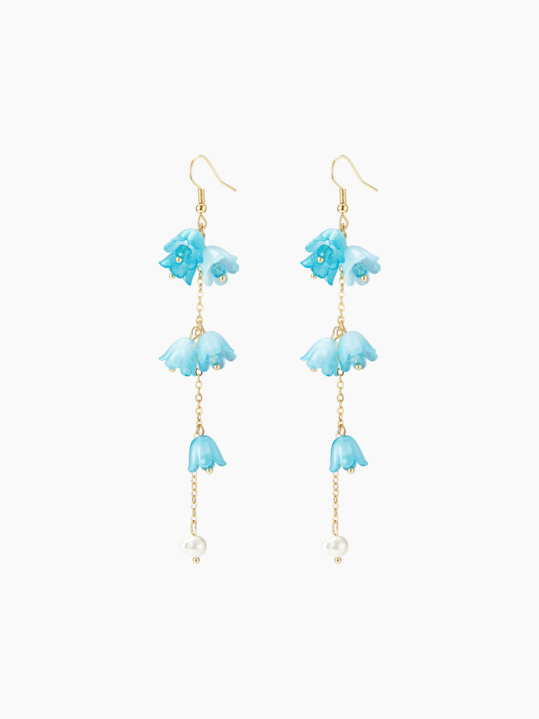  Blumen Design Faux Perlen Tropfen Ohrringe
