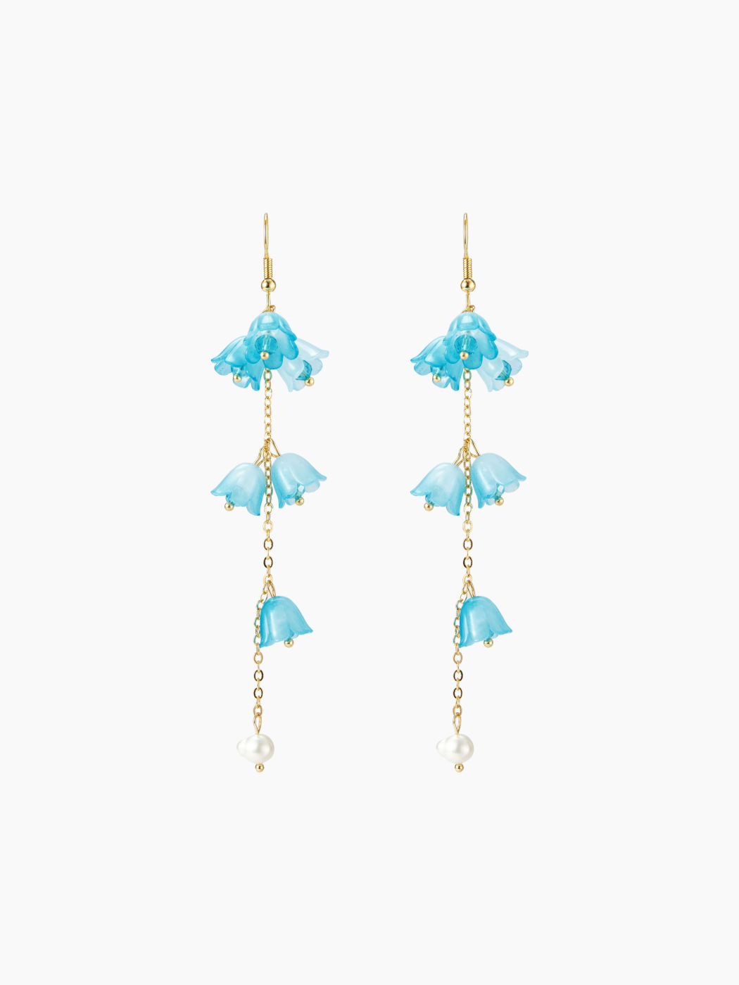  Blumen Design Faux Perlen Tropfen Ohrringe