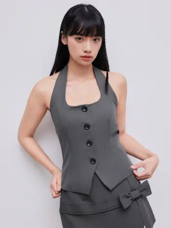 Halter Button Top