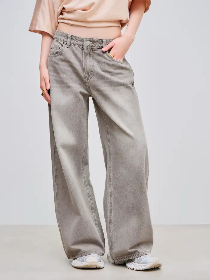 Yoney Denim Solid Straight Leg Jeans