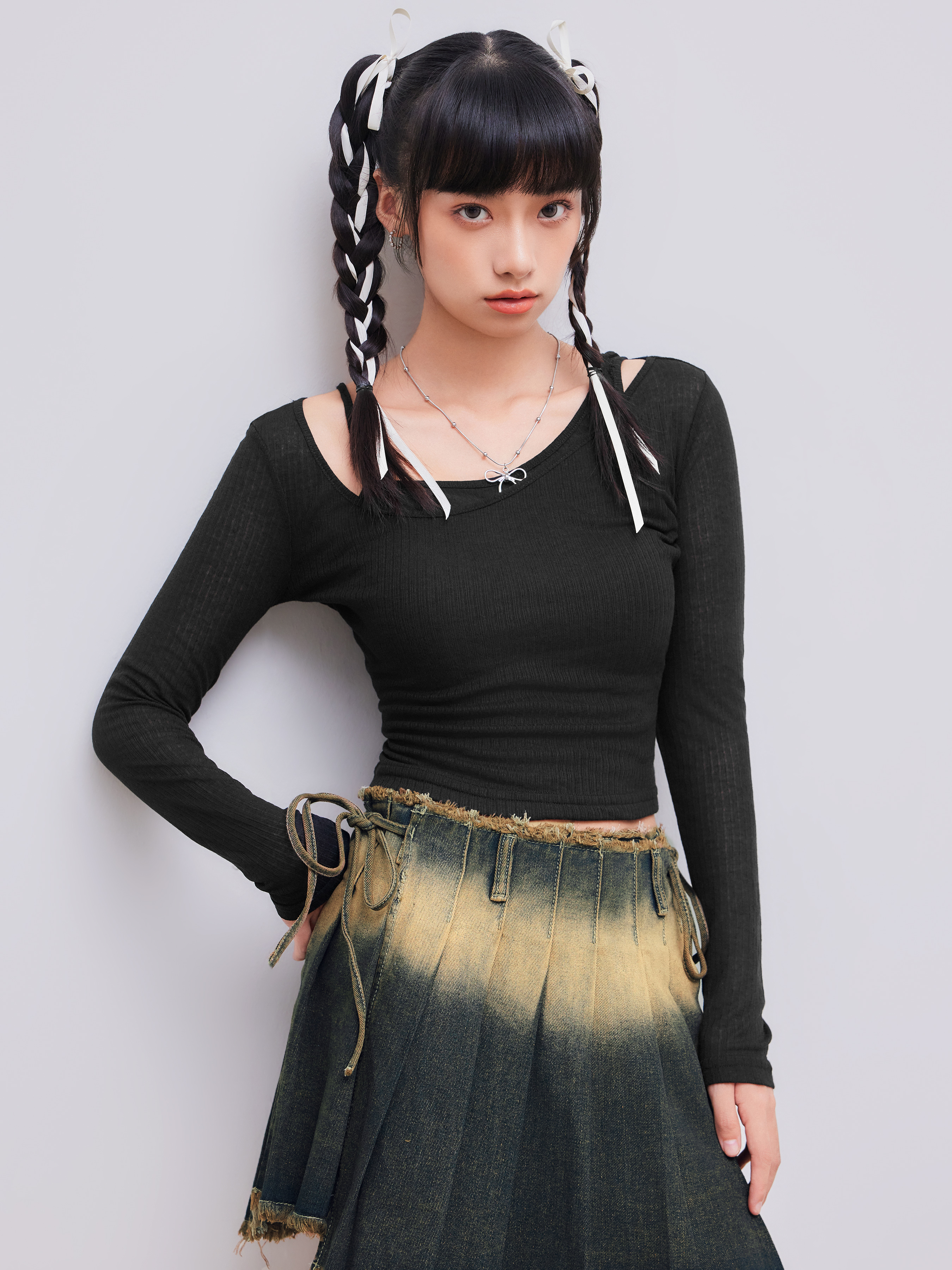 ニット セットアップ 2ピース ハイネック アシンメトリー d102 入荷待ち》大人可愛い セットアップ ツーピース 2点セット