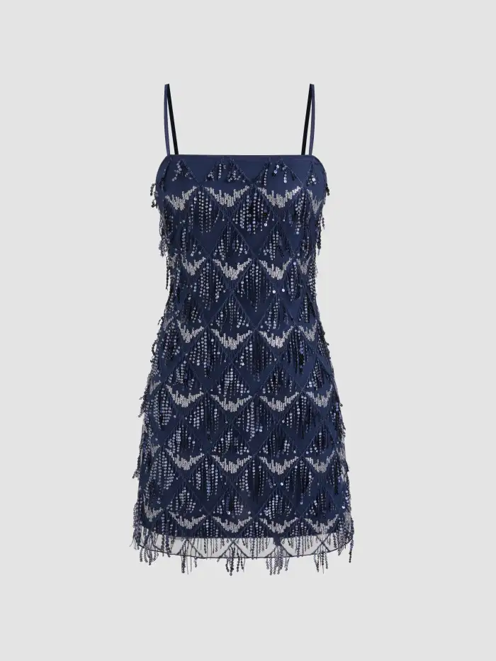 Jacquard U-neckline Floral Backless Bowknot Mini Dress