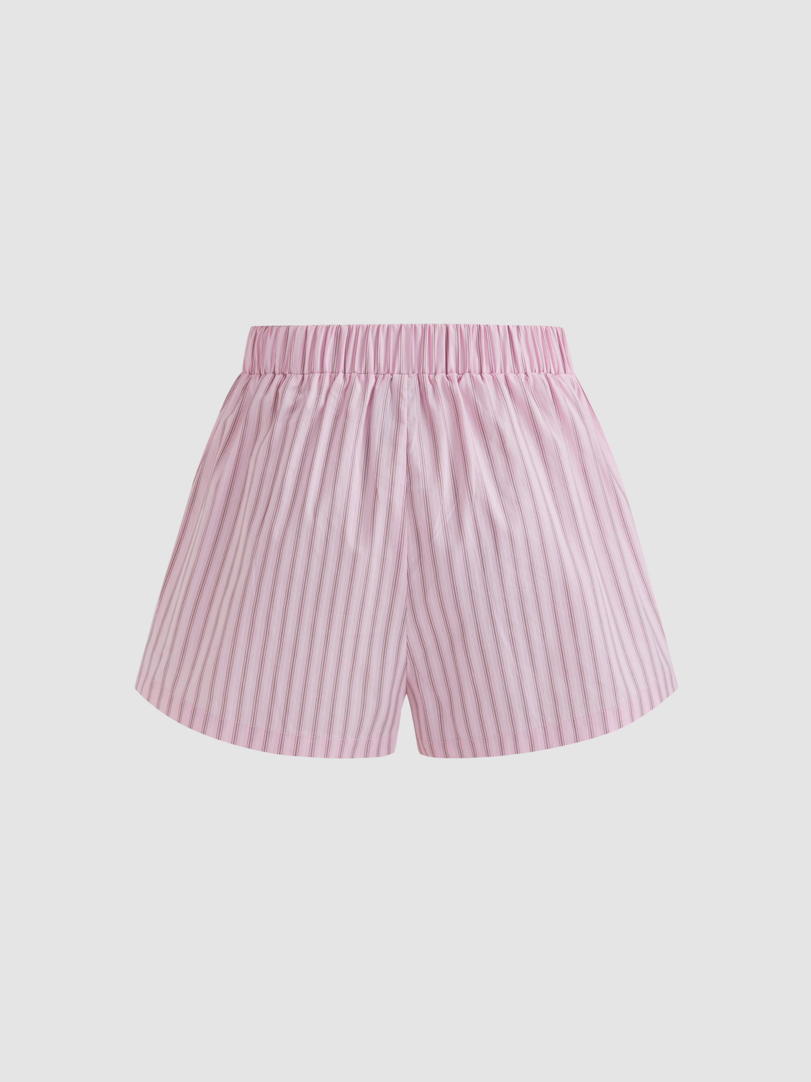 Woven Cotton 100% Cotton Mid Rise Striped Shorts For Daily