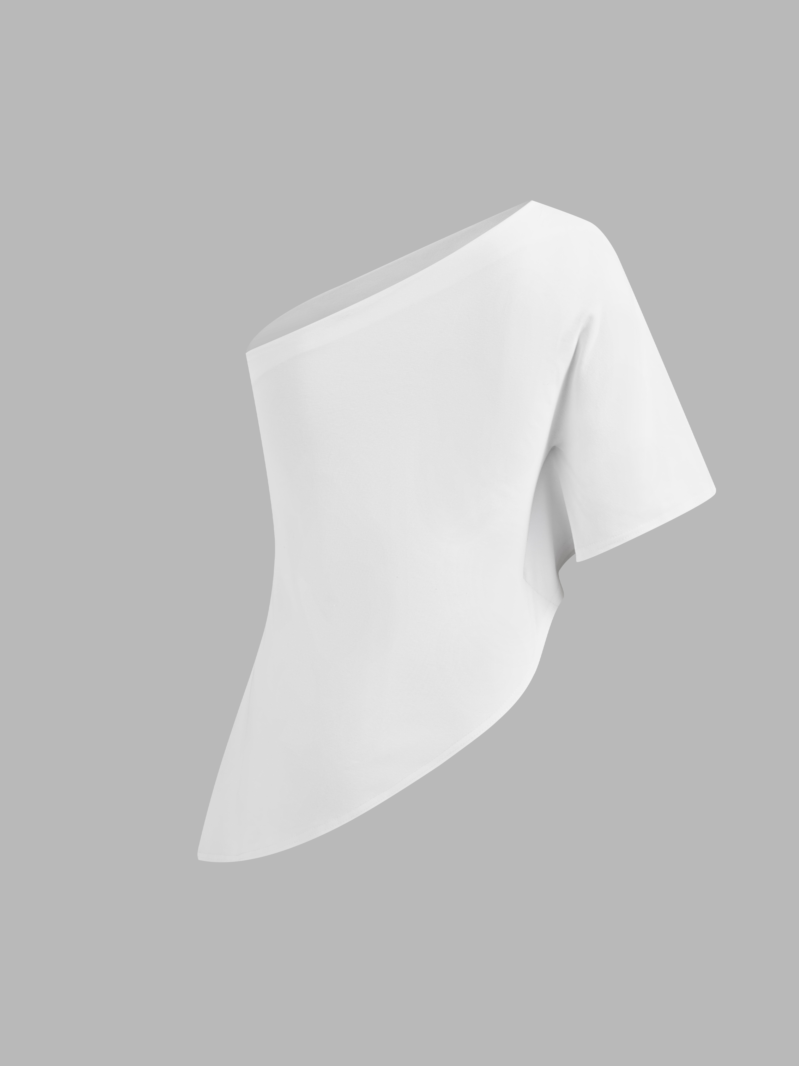 Woven Cotton Cotton-blend Asymmetrical Neck Solid Middle