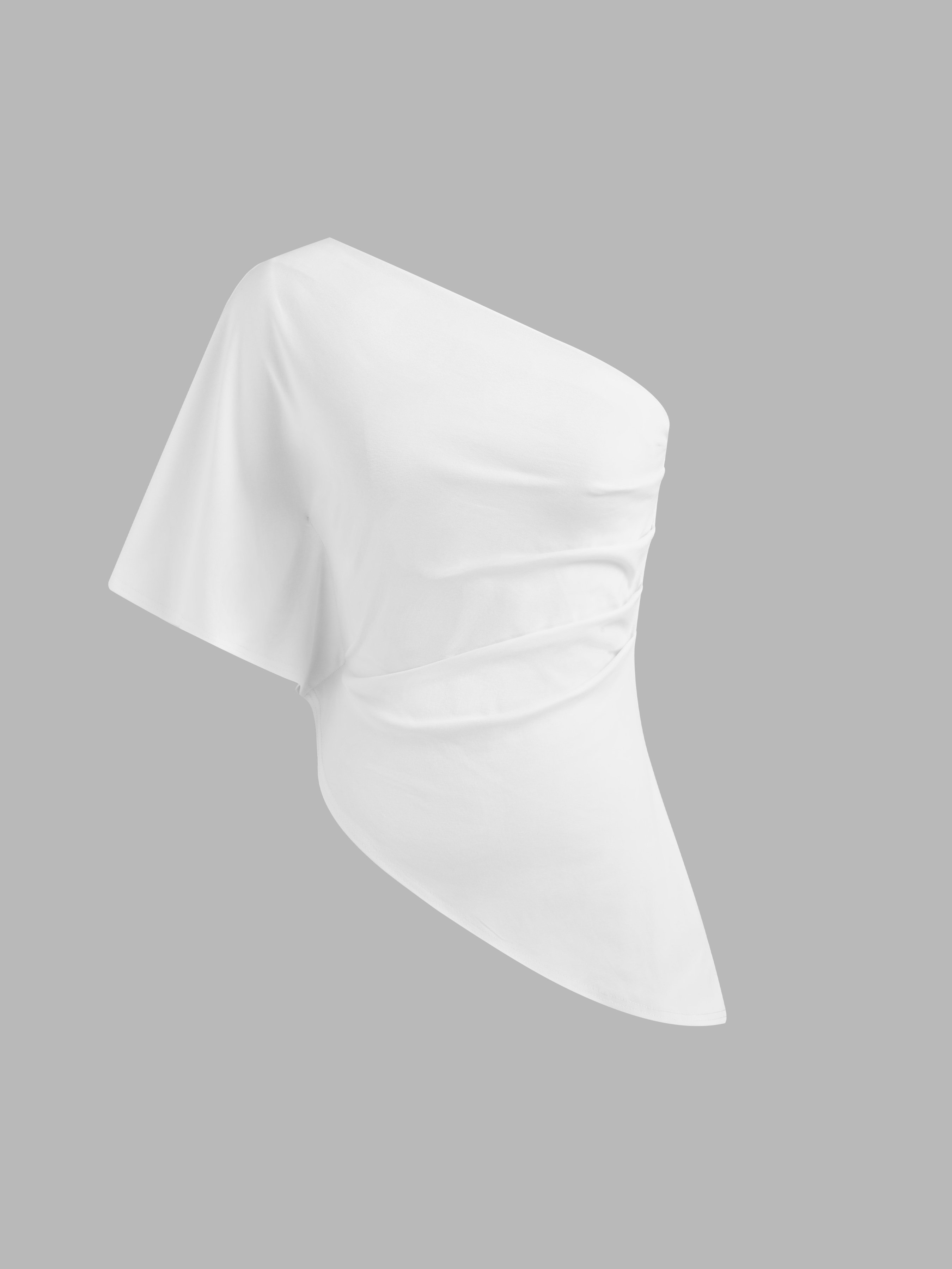 Woven Cotton Cotton-blend Asymmetrical Neck Solid Middle