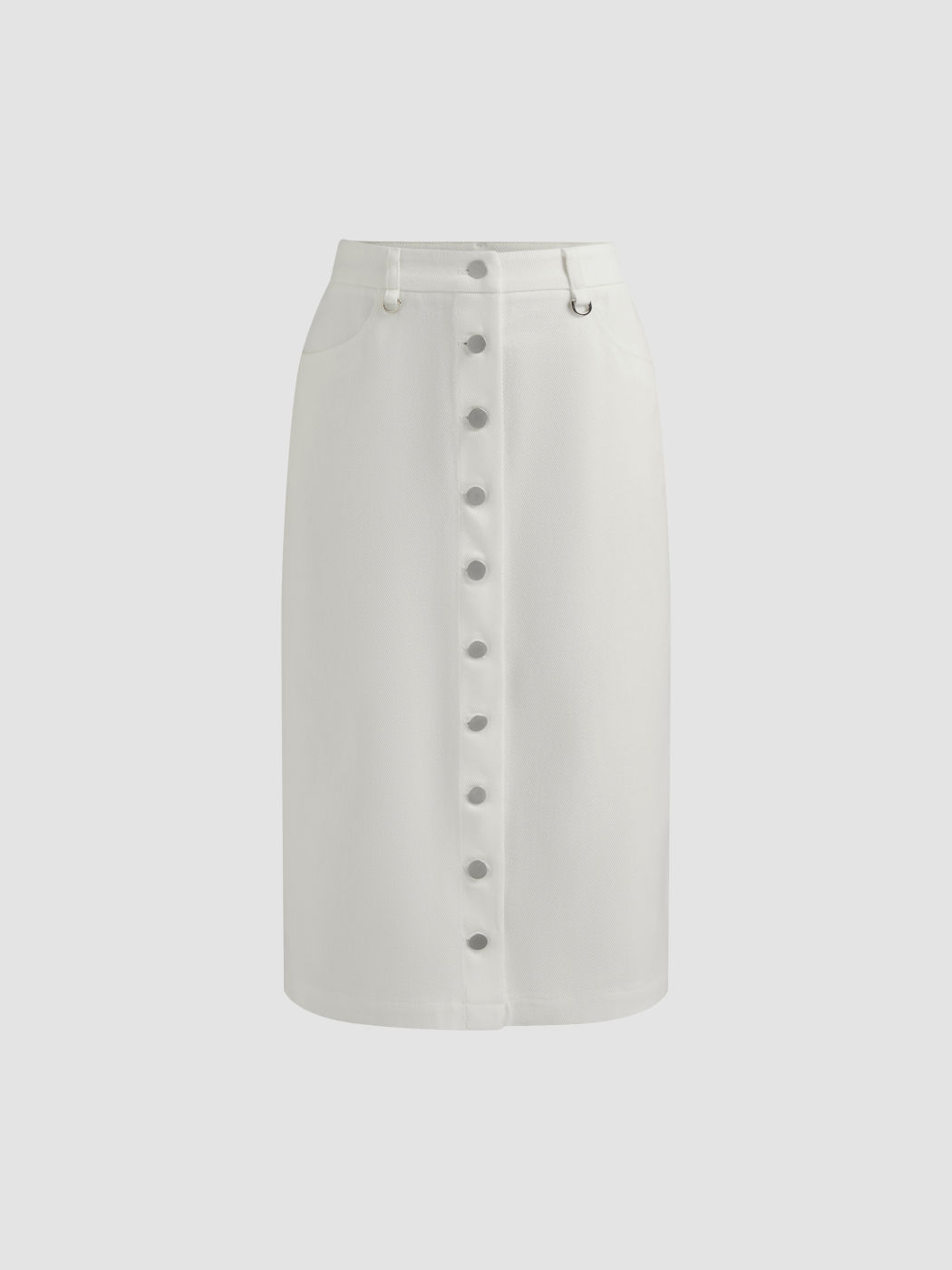 100% cotone Maxi gonna a vita media con taschino a bottoni