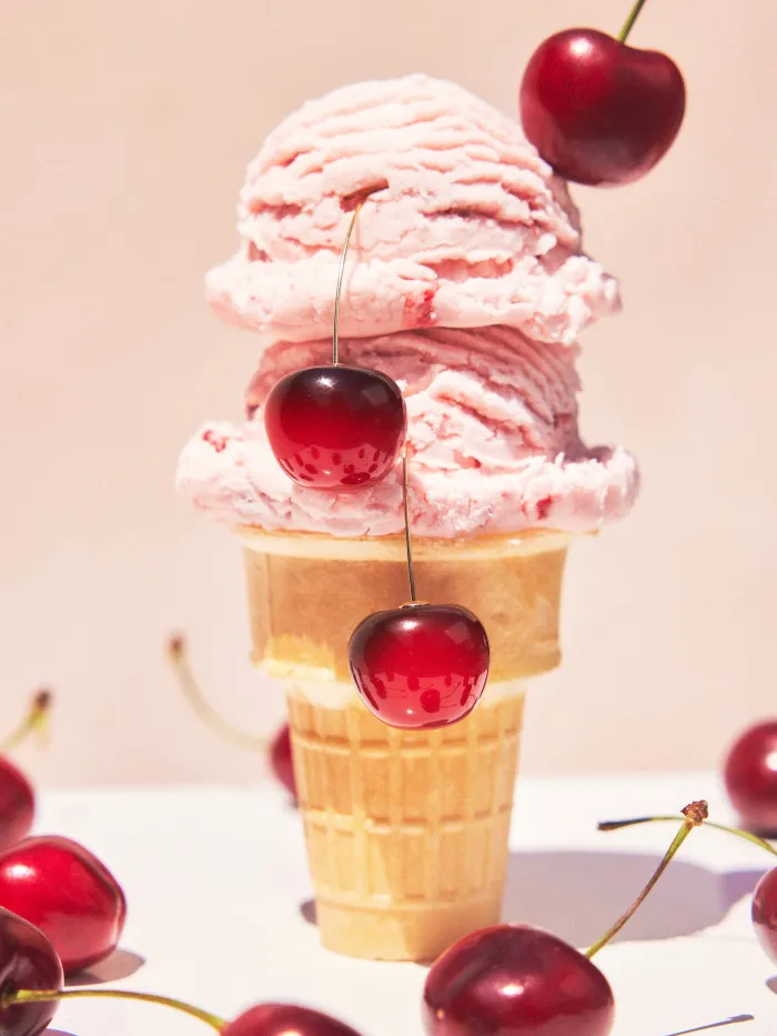 Knit Strawberry Pattern Contrasting Binding Round Neckline Long Sleeve Oversized Top