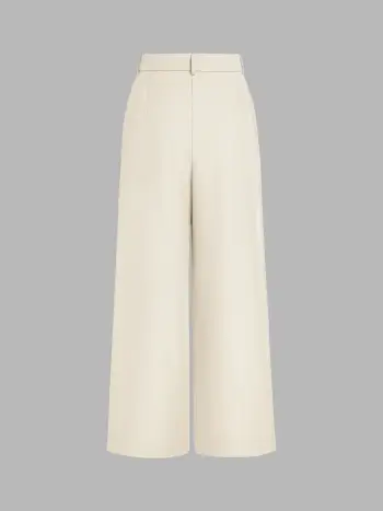 Mid Rise Pleated Wide Leg Trousers