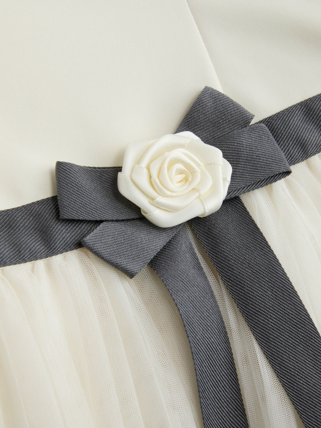 Square Neck Rosette Bowknot Tulle Mini Dress