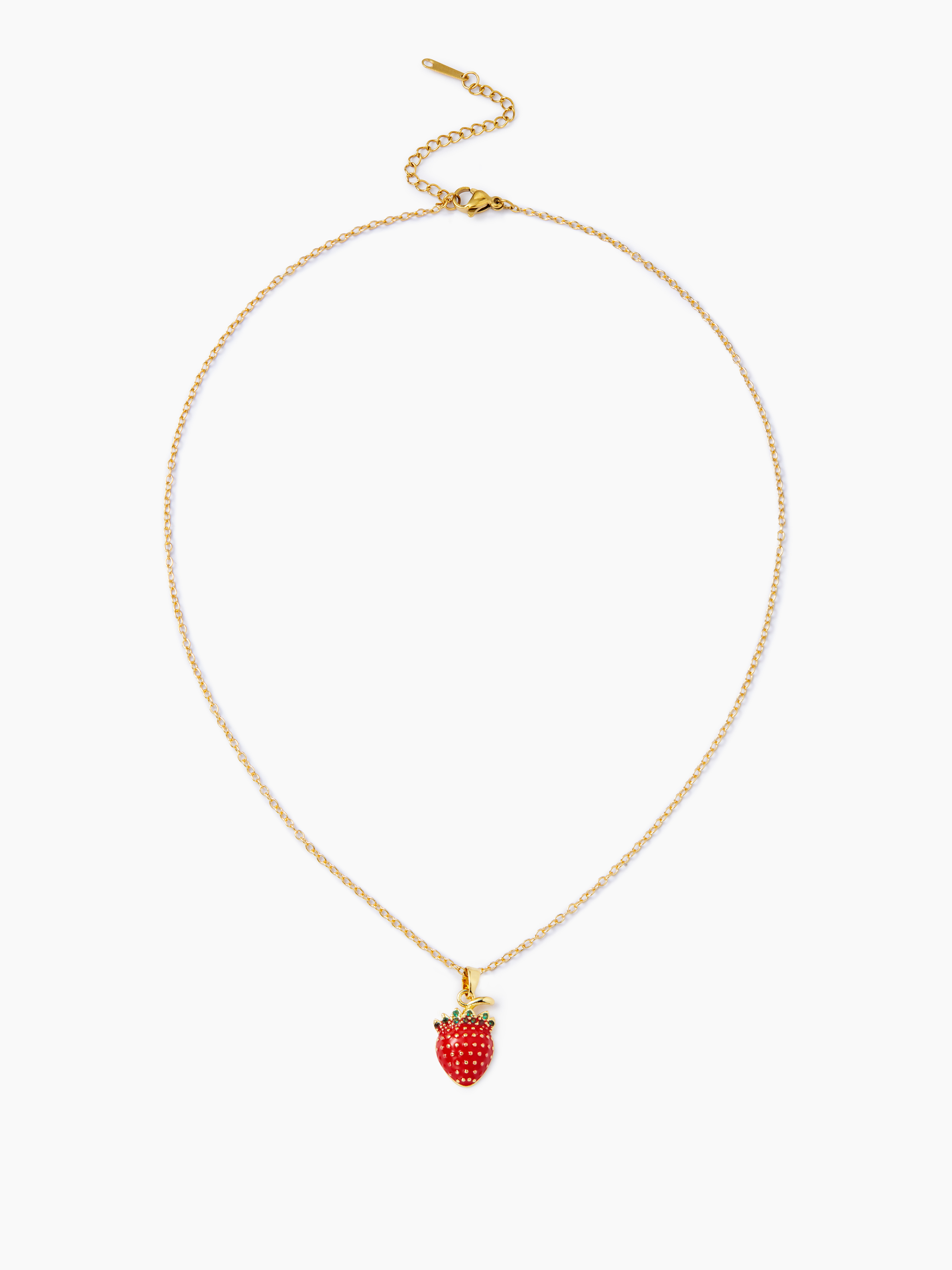 Titanium Steel STRAWBERRY PENDANT NECKLACE For Daily Casual