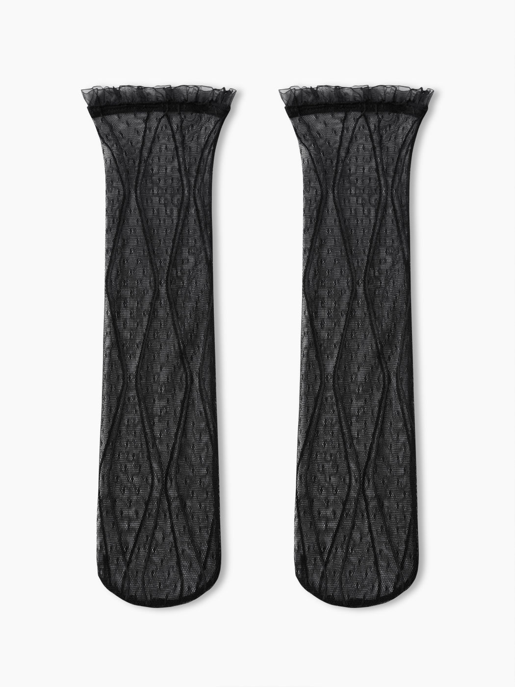 LACE TRIM MESH CREW SOCKS