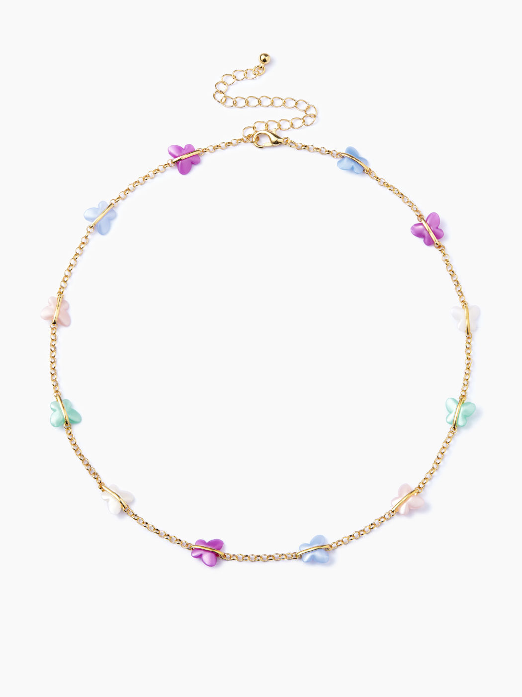 MULTICOLOR BUTTERFLY CHAIN NECKLACE