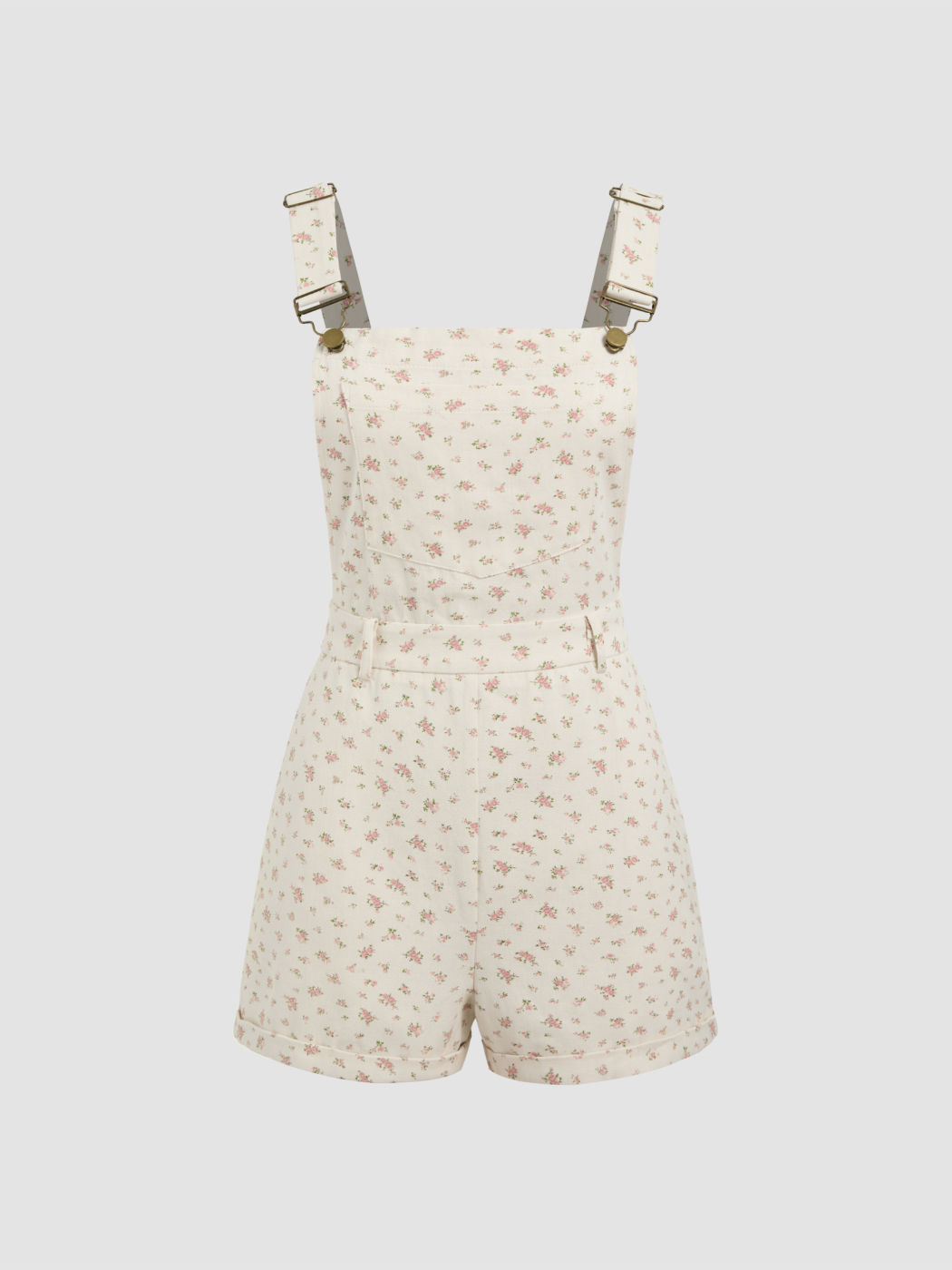 100% Cotton Square Neck Floral Pocket Romper