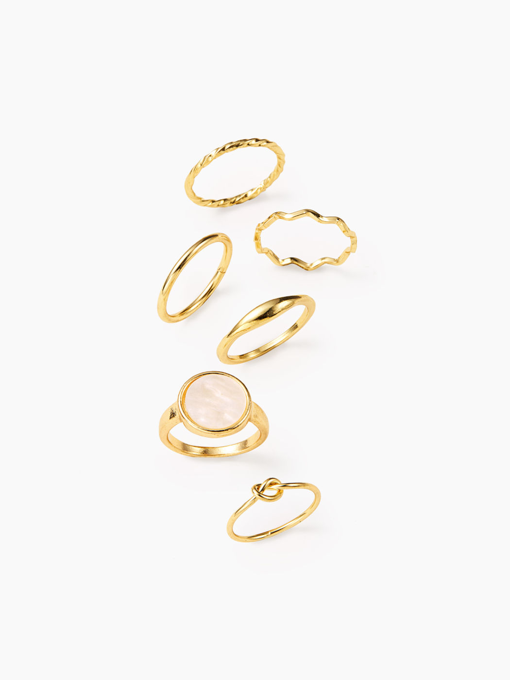 6PCS GEMMA & ONDA & TORSIONE & ANELLO DI NODO
