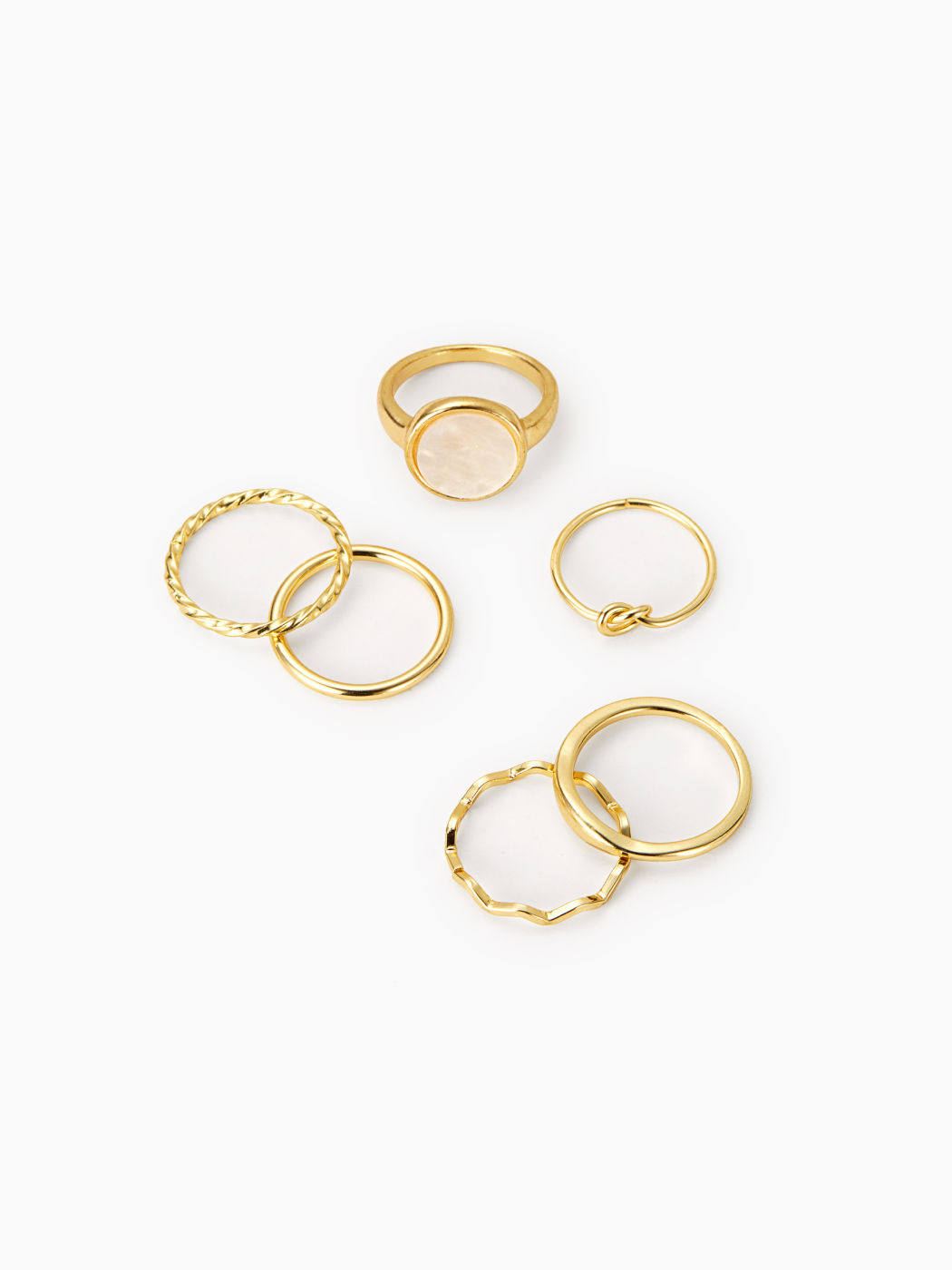 6PCS GEMMA & ONDA & TORSIONE & ANELLO DI NODO
