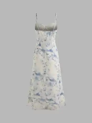 Chiffon Sweetheart Floral Cami Maxi Dress