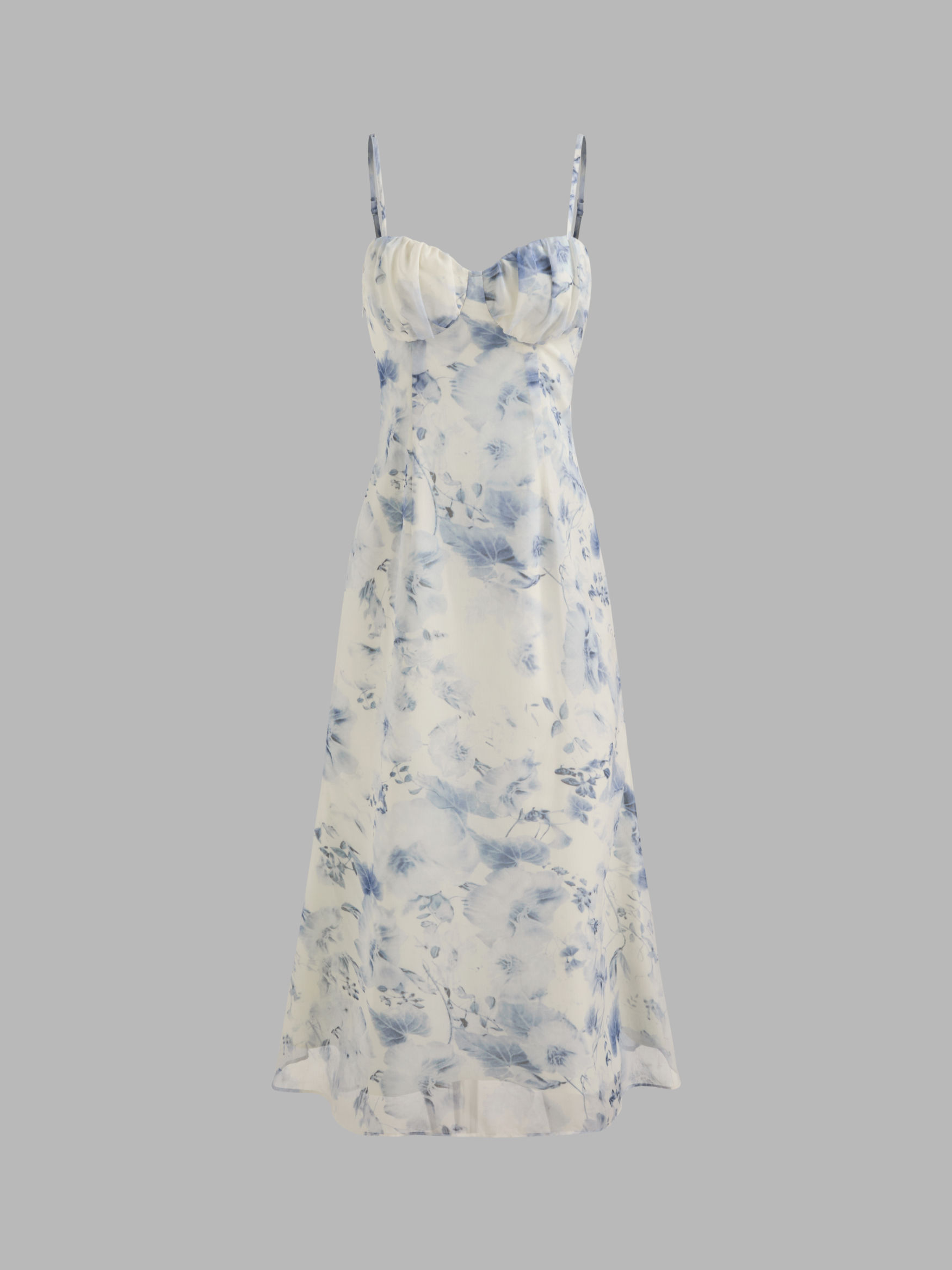 Chiffon Chiffon Sweetheart Floral Cami Maxi Dress For Vacation