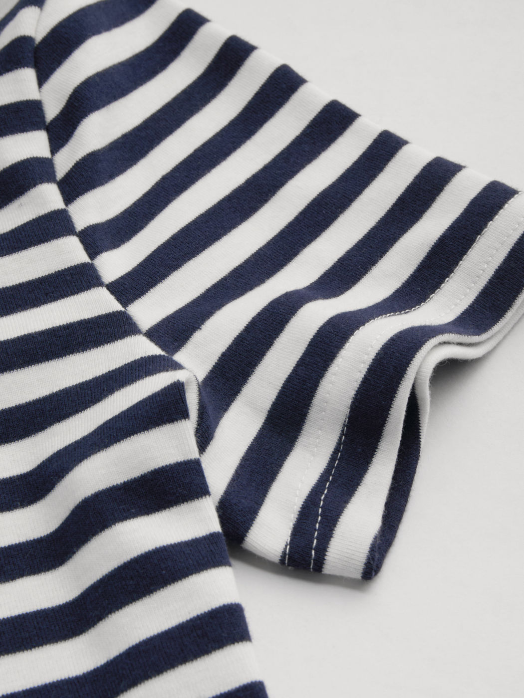 Cotton-blend Polo Striped Crop Short Sleeve Top
