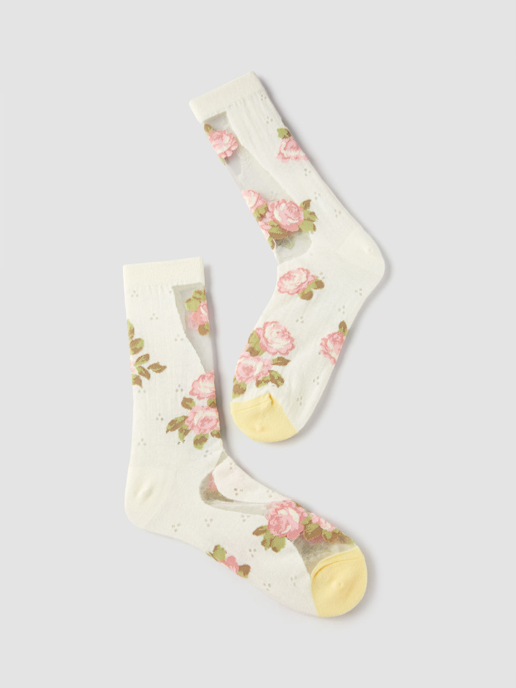 FLORAL SHEER CREW SOCKS