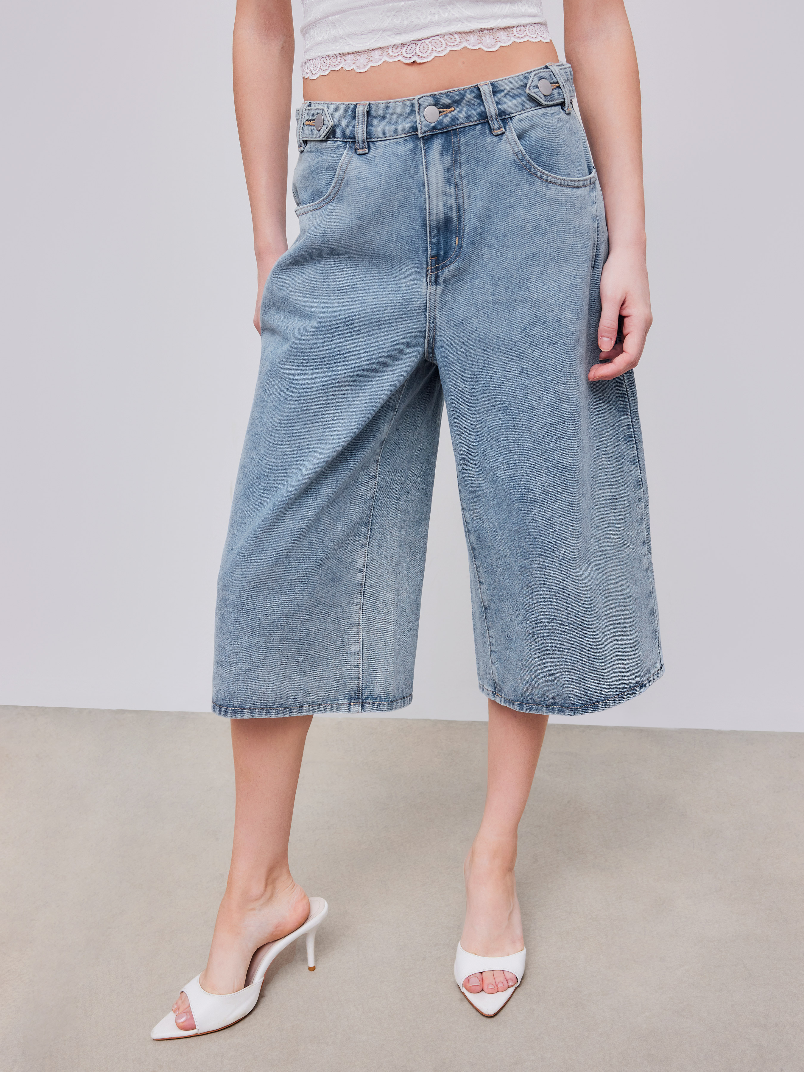 Denim Cider Denim Mid Rise Solid Bermuda Shorts For Daily Casual