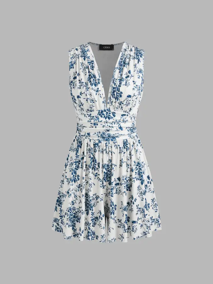 Lace Lace V-neck Floral Ruffle Maxi Dress For Vacation