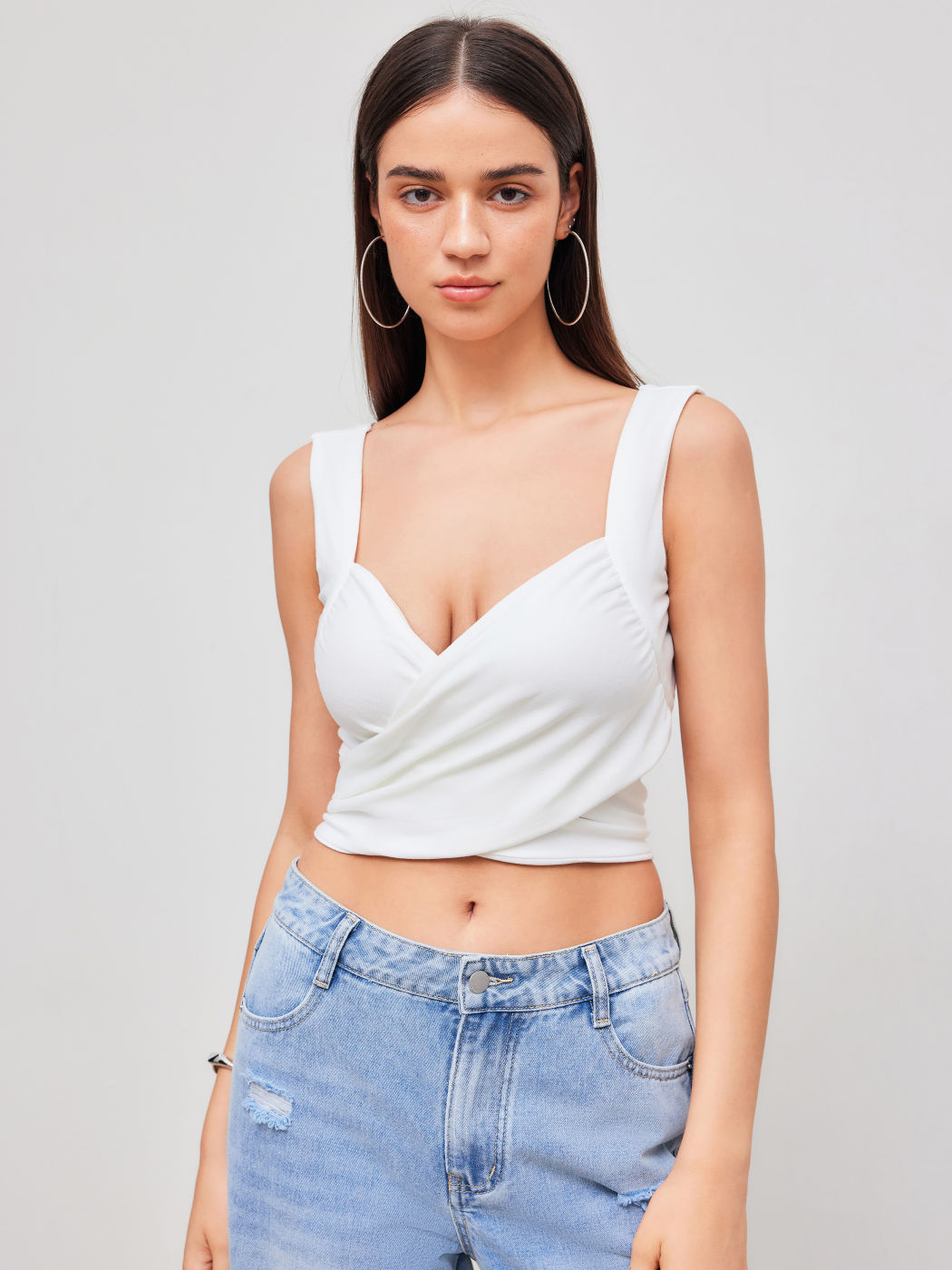 Cross Wrap Front Tie Back Tanktop