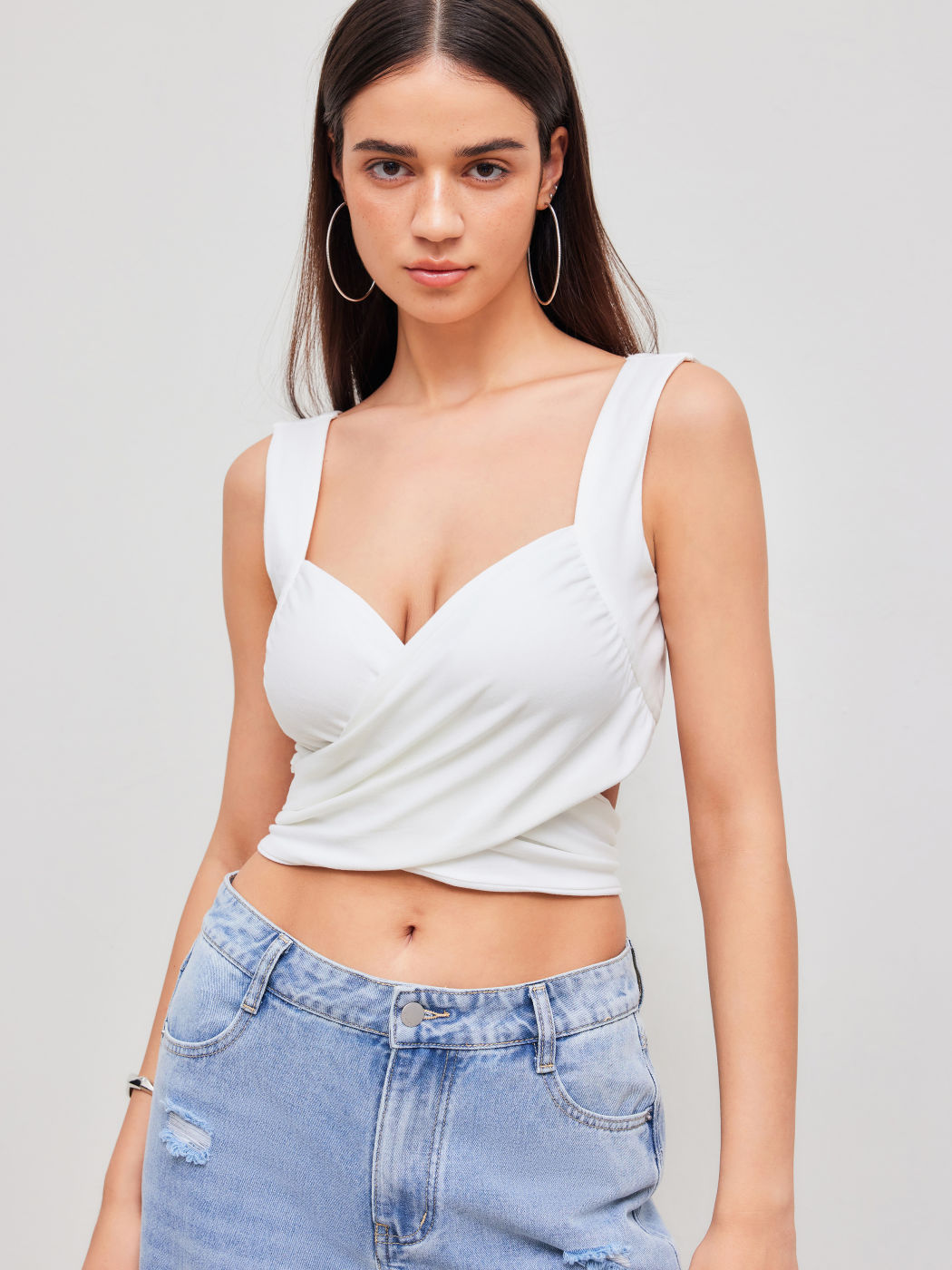 Cross Wrap Front Tie Back Tanktop