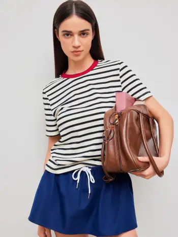 Mesh Round Neck Abstract Crop Tank Top