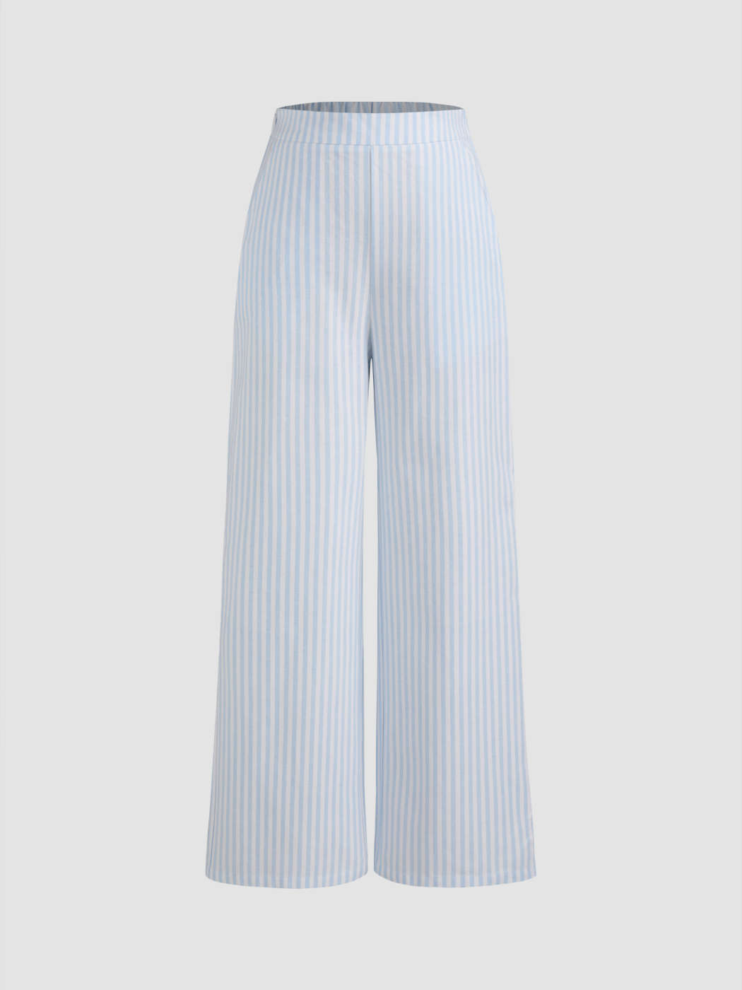 V-neck Striped Belted Vest With Mid Rise Striped Pocket Straight Leg Trousers