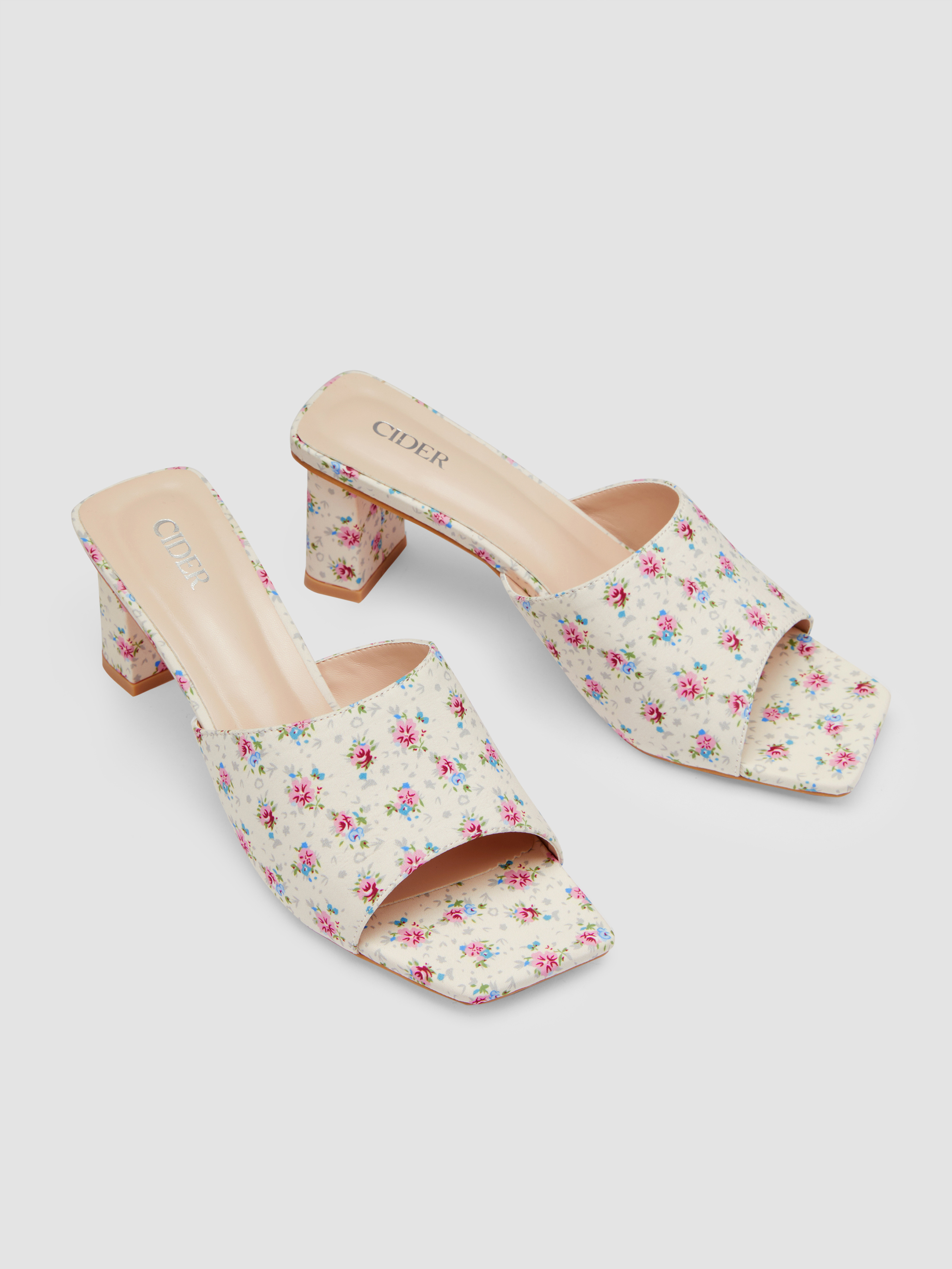 FLORAL HEELS For Picnic Date Vacation Beach Coffee Shop
