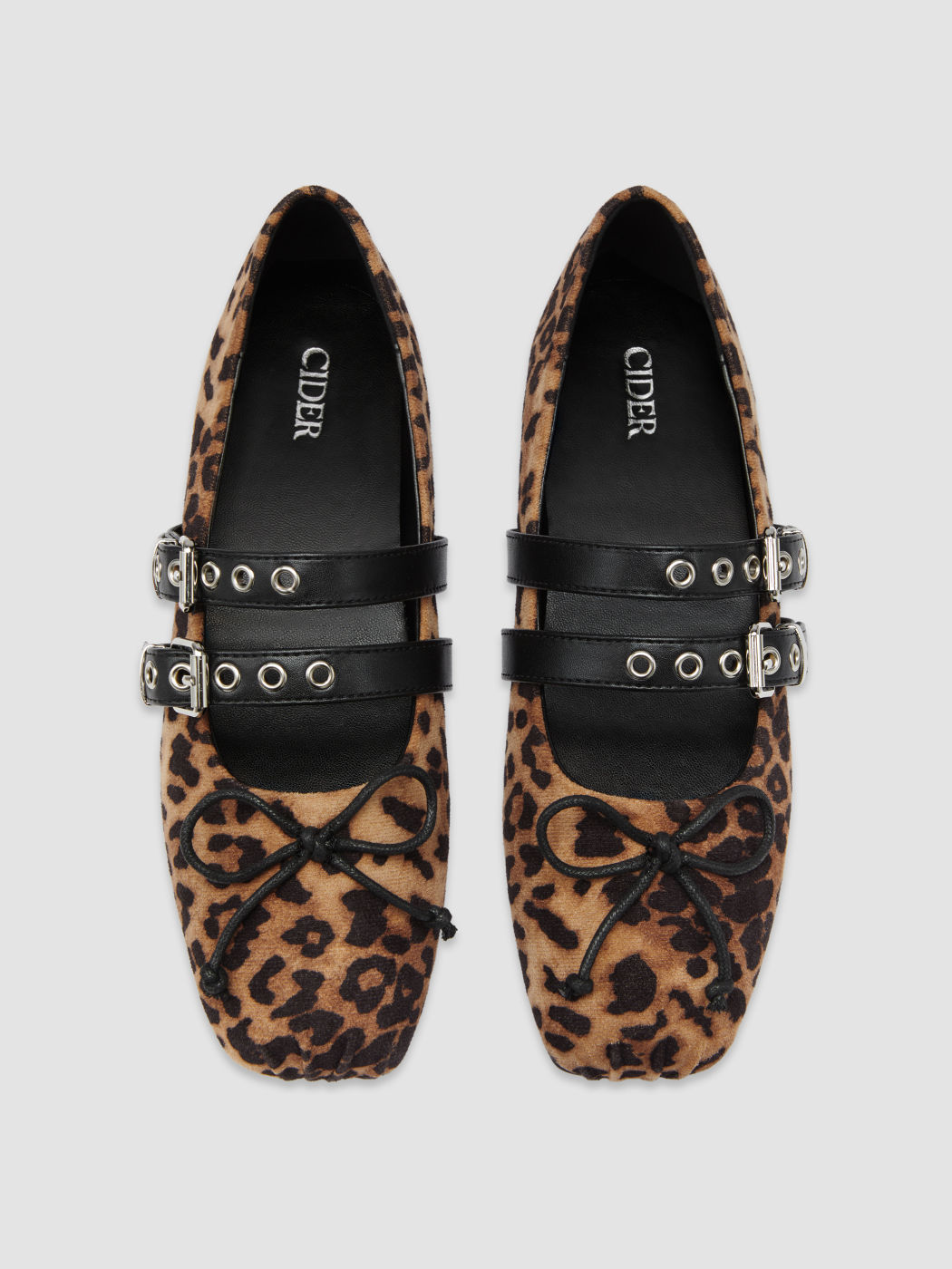 LEOPARD PRINT BOWKNOT MARY JANE FLATS