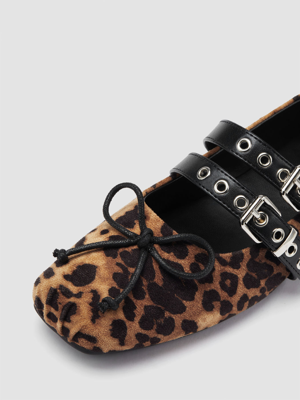LEOPARD PRINT BOWKNOT MARY JANE FLATS