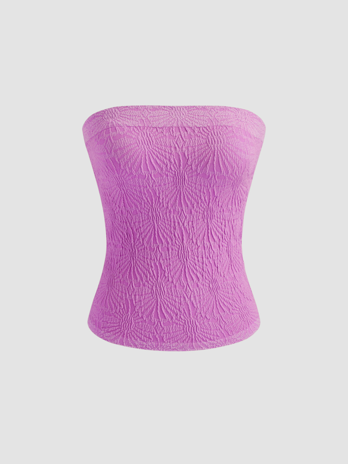 Solid Ruched Tube Crop Top