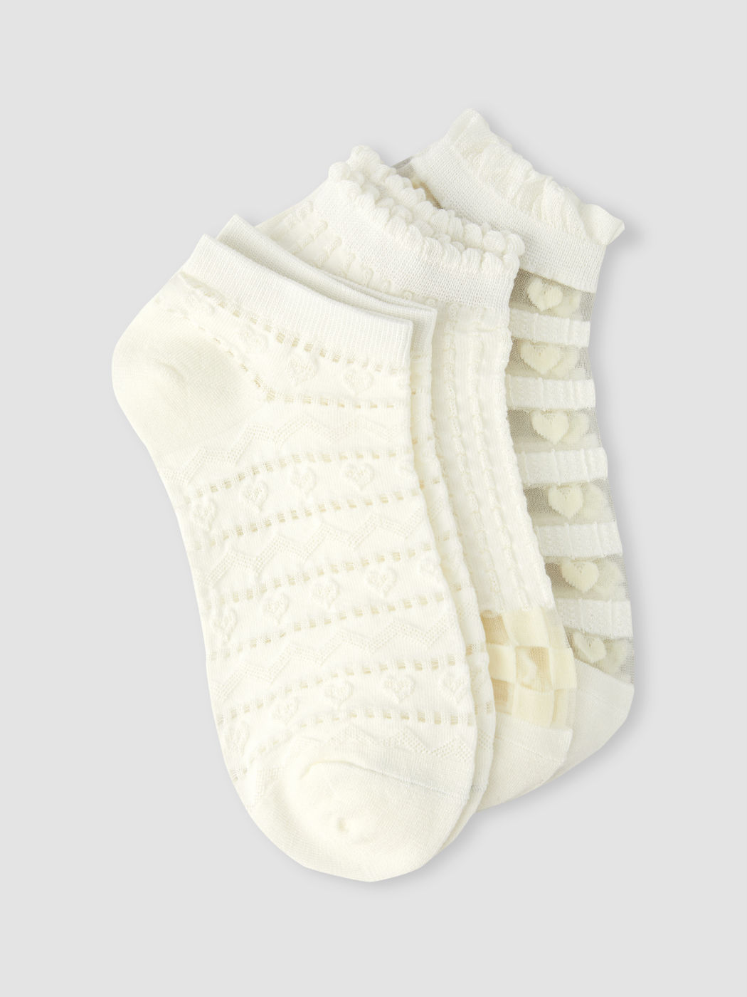 3 PAIRS HEART ANKLE SOCKS