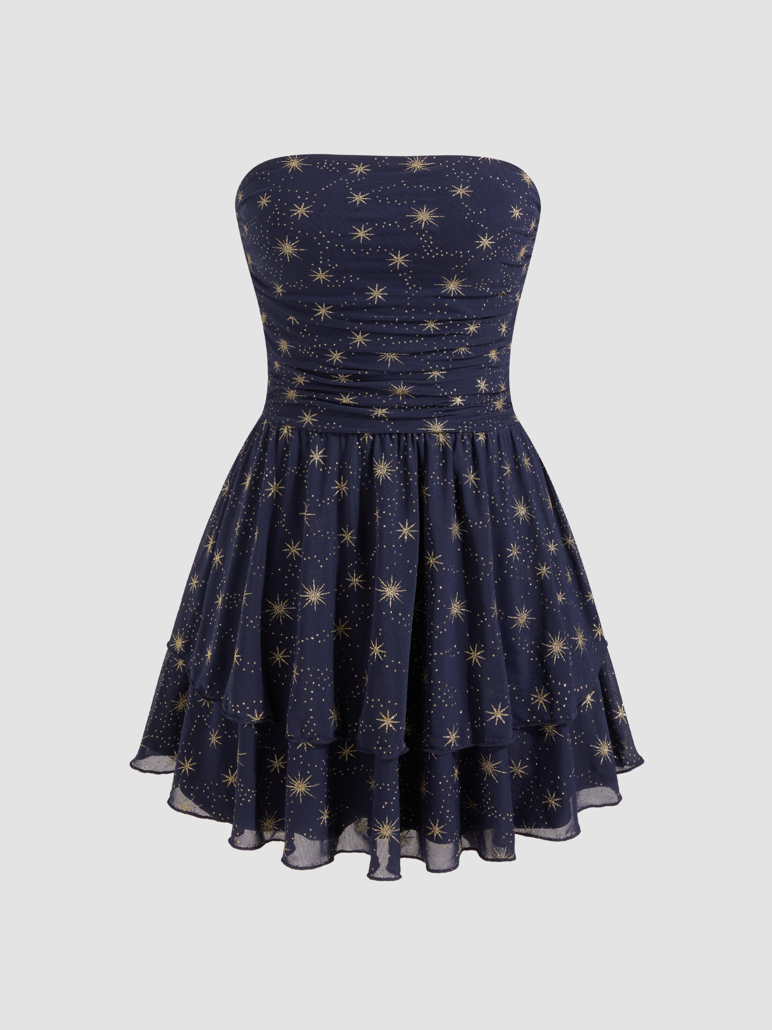 Mesh Patchwork Glitter Tassel Mini Dresses