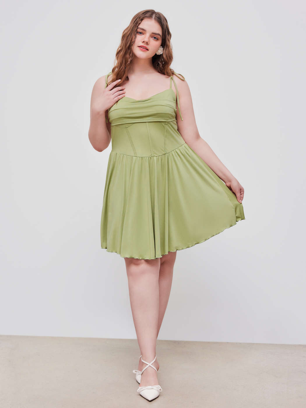 Summer Dresses Party Dress For Party New Years Holiday Dress Jersey Cowl  Neck Corset Knotted Ruffle Mini Dress Curve & Plus For Daily Casual Vacation