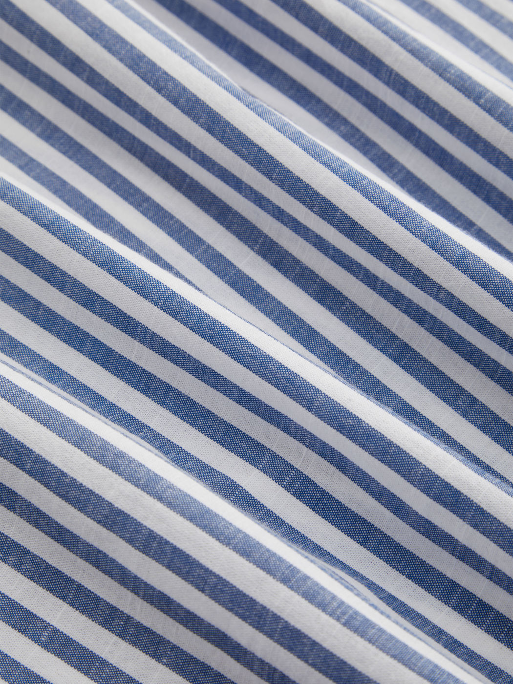 Baumwollmischung Kragen Gestreiftes Midi-Hemdkleid