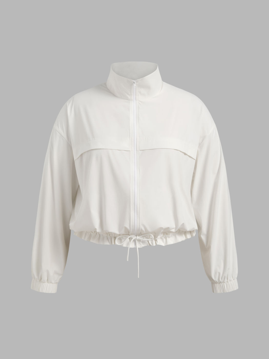 SOLID UV-PROOF ZIPPER DRAWSTRING JACKET CURVE & PLUS