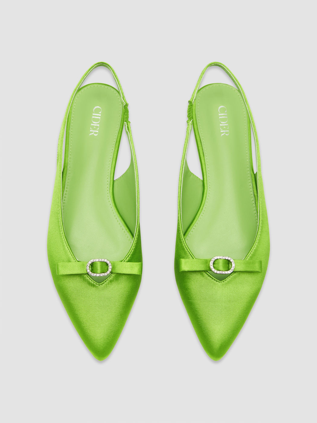 BOWKNOT SATIN SLINGBACK FLATS